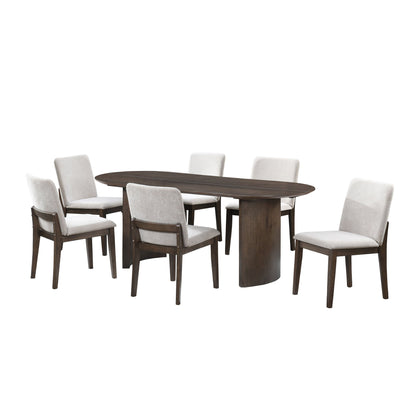 Kody - 79" Oval Fixed-Top Dining Table Set