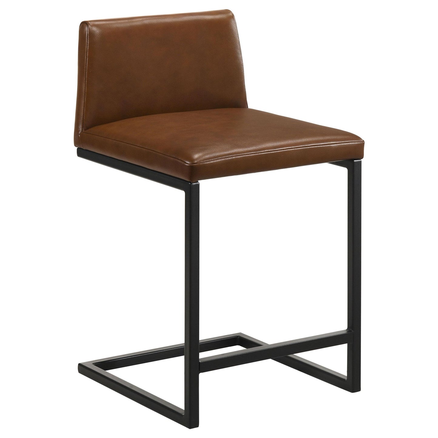 Vardon Genuine Leather Counter Height Chair Dark Brown (Set of 2)