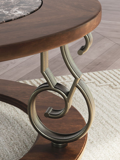 Frallyn - Round Cocktail Table - Dark Brown