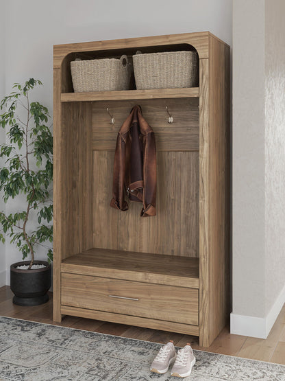 Dovander - Hall Tree With Storage Bench - Brown