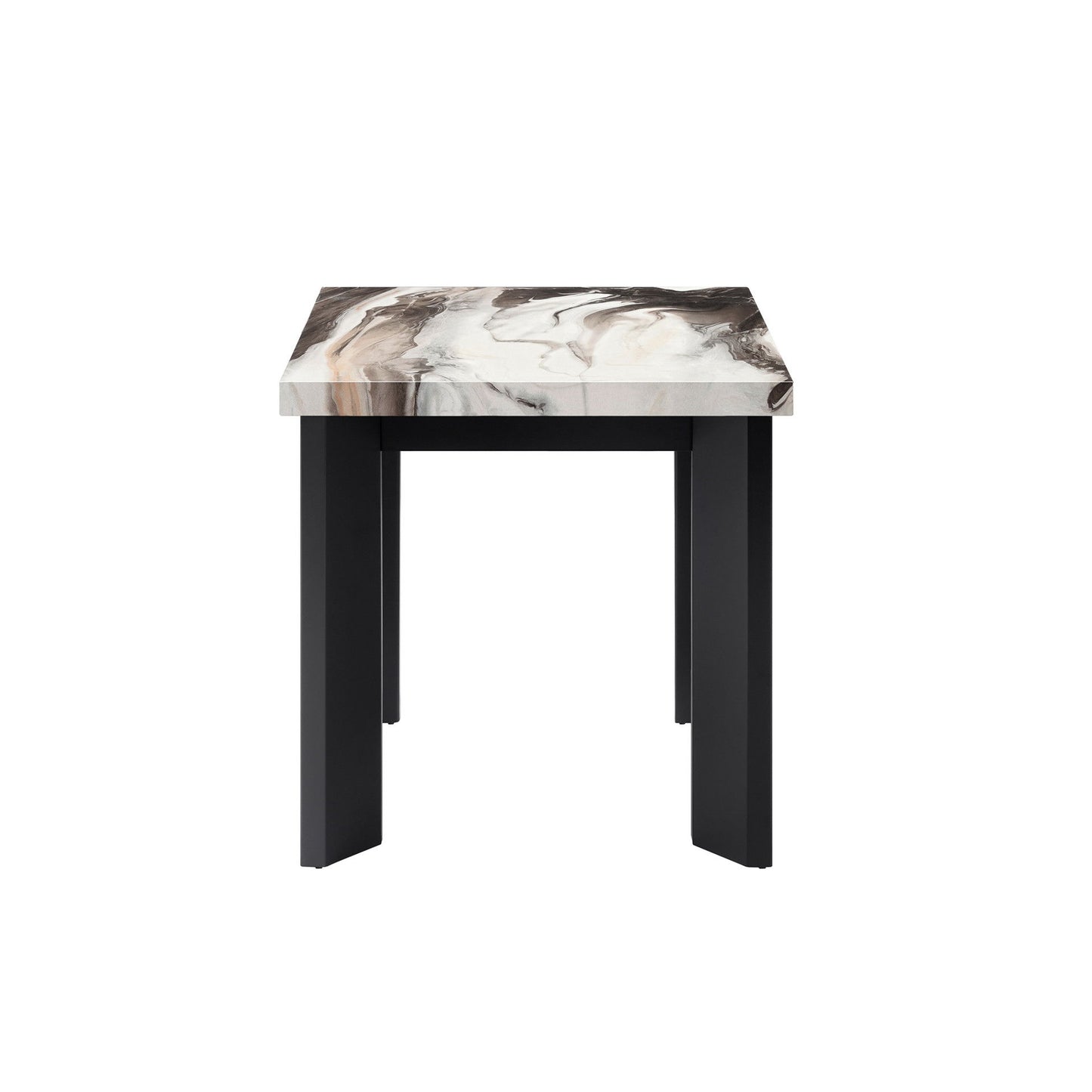 Strata - Faux Marble 3 Piece Occasional Set (1 Coffee & 2 End Tables) - Black / White