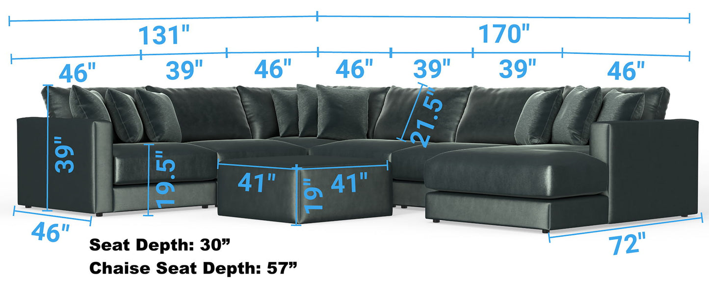Remington - Modular Sofa And Cocktail Ottoman - Pine