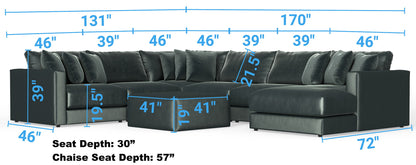 Remington - Modular Sofa And Cocktail Ottoman - Pine