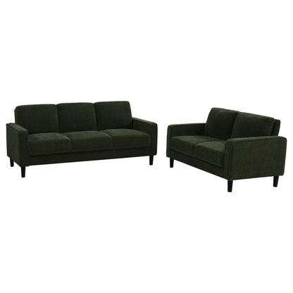 Ruth 2-piece Fabric Upholstered Track Arm Sofa Matcha Green