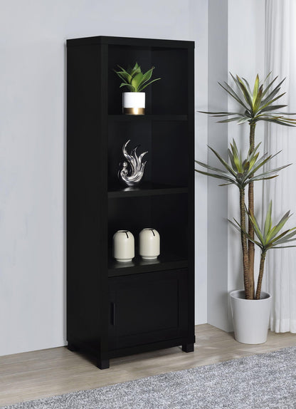 Sachin 3-shelf Engineered Wood Media Tower Black