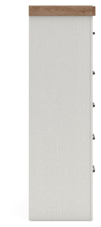 Savonport - Five Drawer Chest - White / Brown
