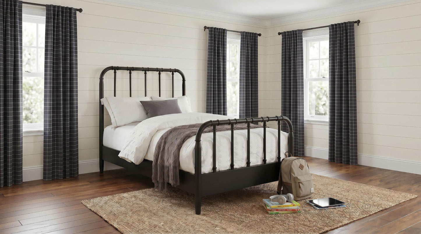 Rocco All Wood Water Pipe Open Frame Twin Bed Dark Bronze
