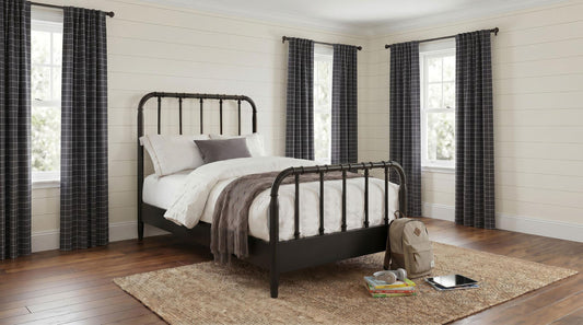 Rocco All Wood Water Pipe Open Frame Twin Bed Dark Bronze