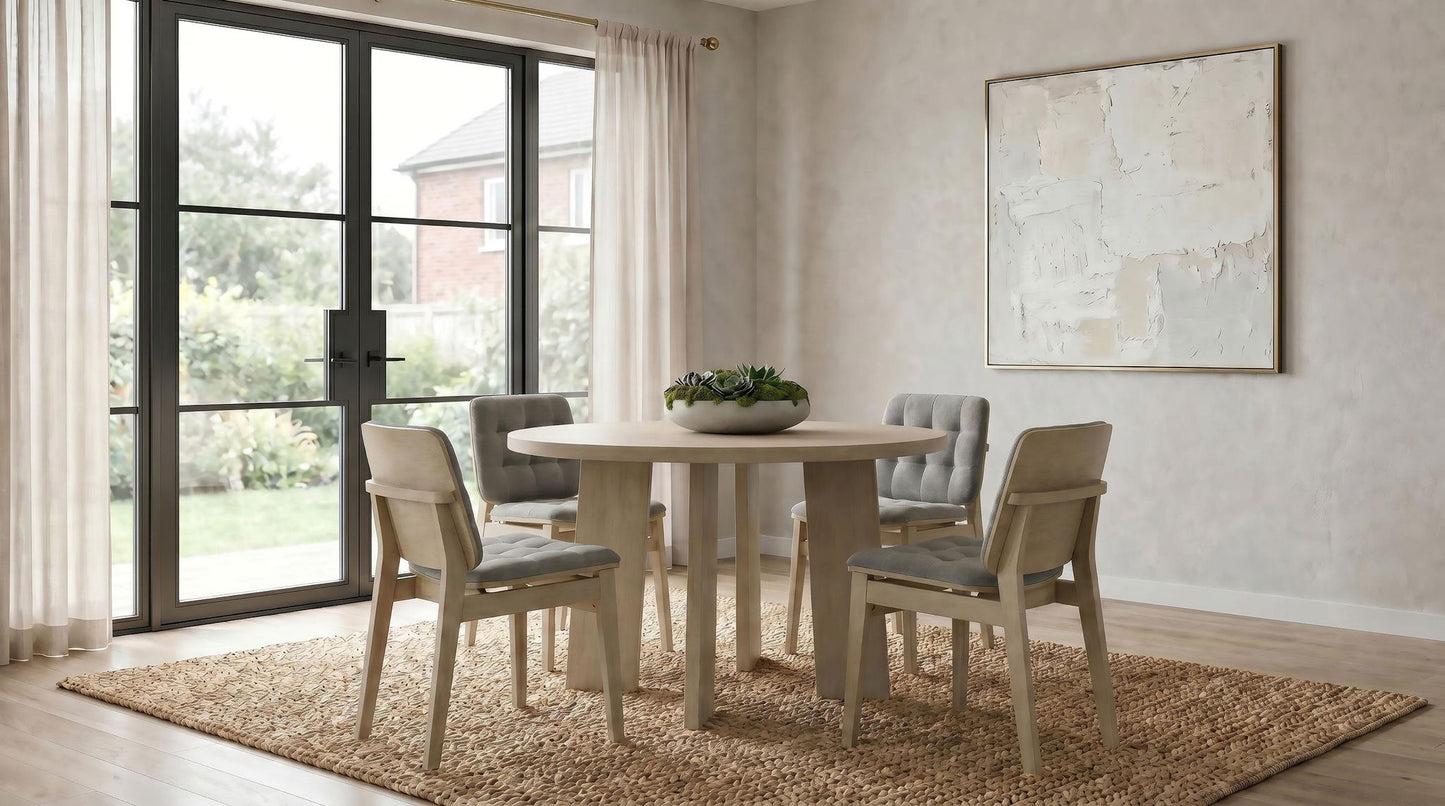 Strouse 5-piece Dining Set Grey and Natural Oak