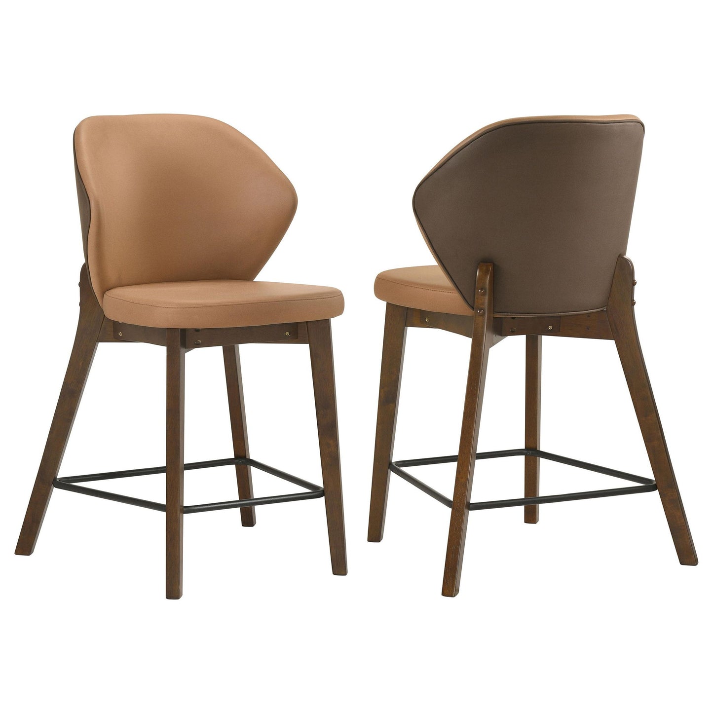 Randolph Upholstered Counter Height Chair Butterscotch and Brown (Set of 2)