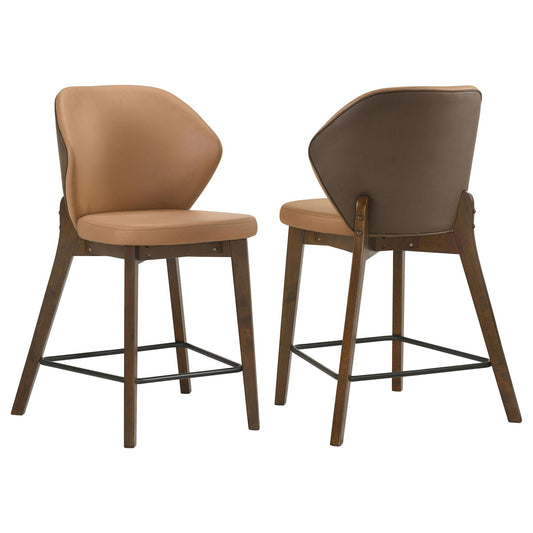 Randolph Upholstered Counter Height Chair Butterscotch and Brown (Set of 2)