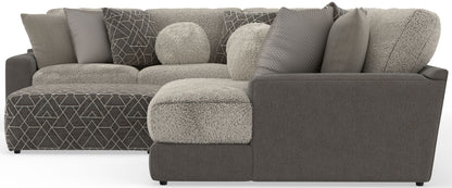 Canyon - 4 Piece Sectional With Cuddler Seat Cushions, Included Accent Pillows And Cocktail Ottoman (Right Side Facing Chaise) - Umber