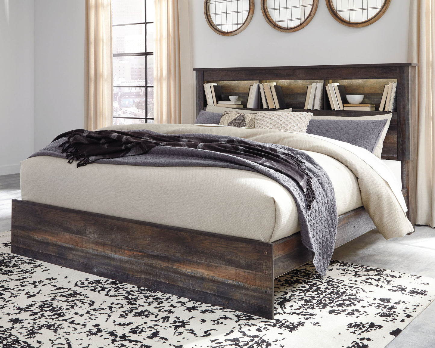 Drystan - Panel Bookcase Bed