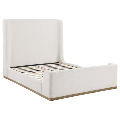 Nala Queen Bouclé Upholstered Platform Bed Cream