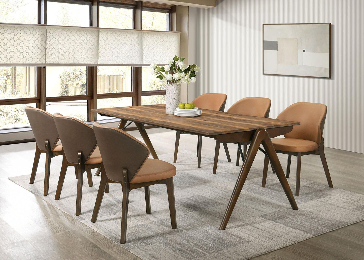Randolph 7-piece Smart Top Rectangular Dining Set Sheesham and Brown