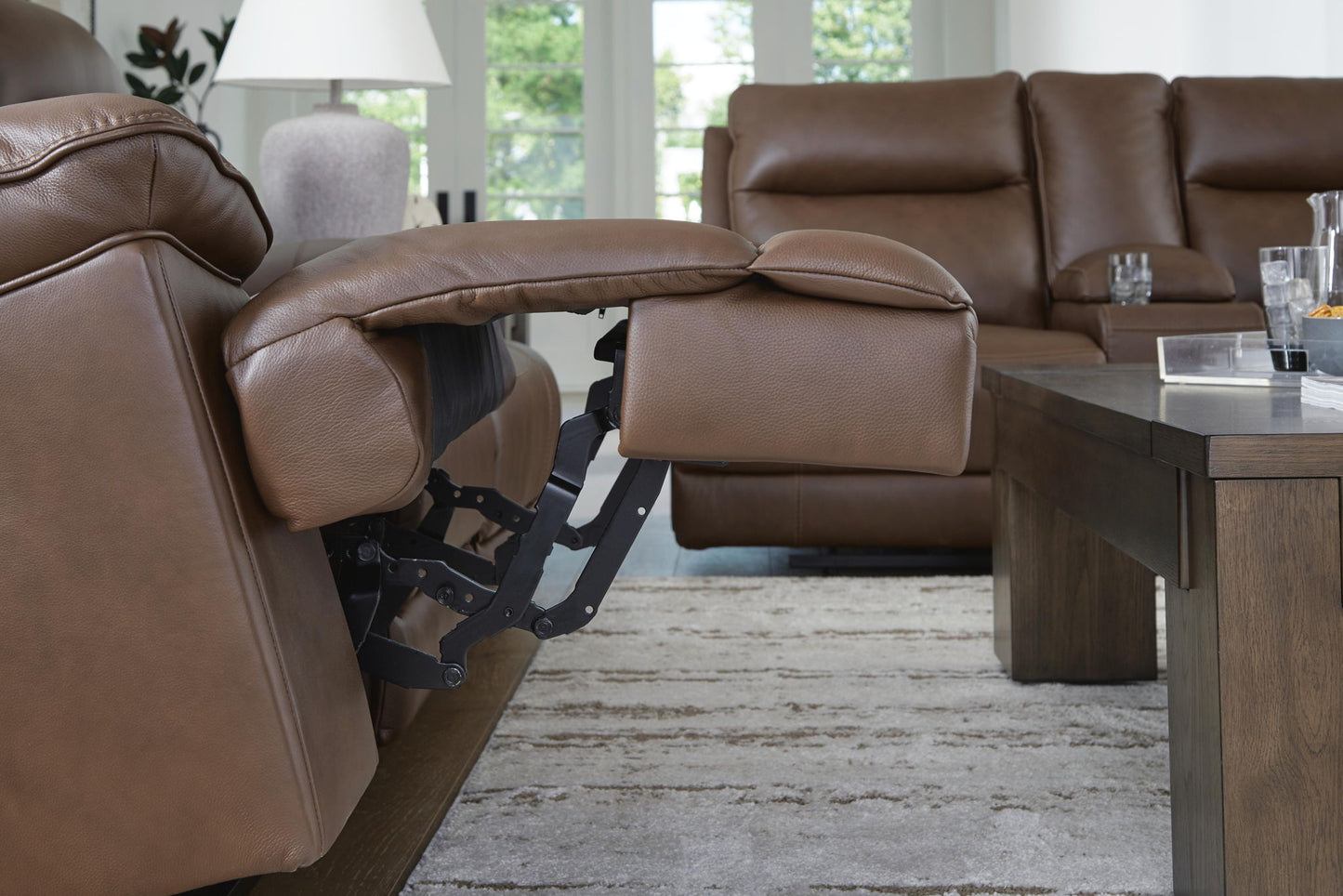 Vonryan - Power Reclining Sofa With Adj Headrest - Tobacco