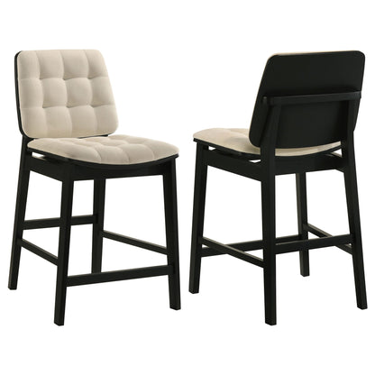 Redbridge Upholstered Counter Chair Cream and Black (Set of 2)