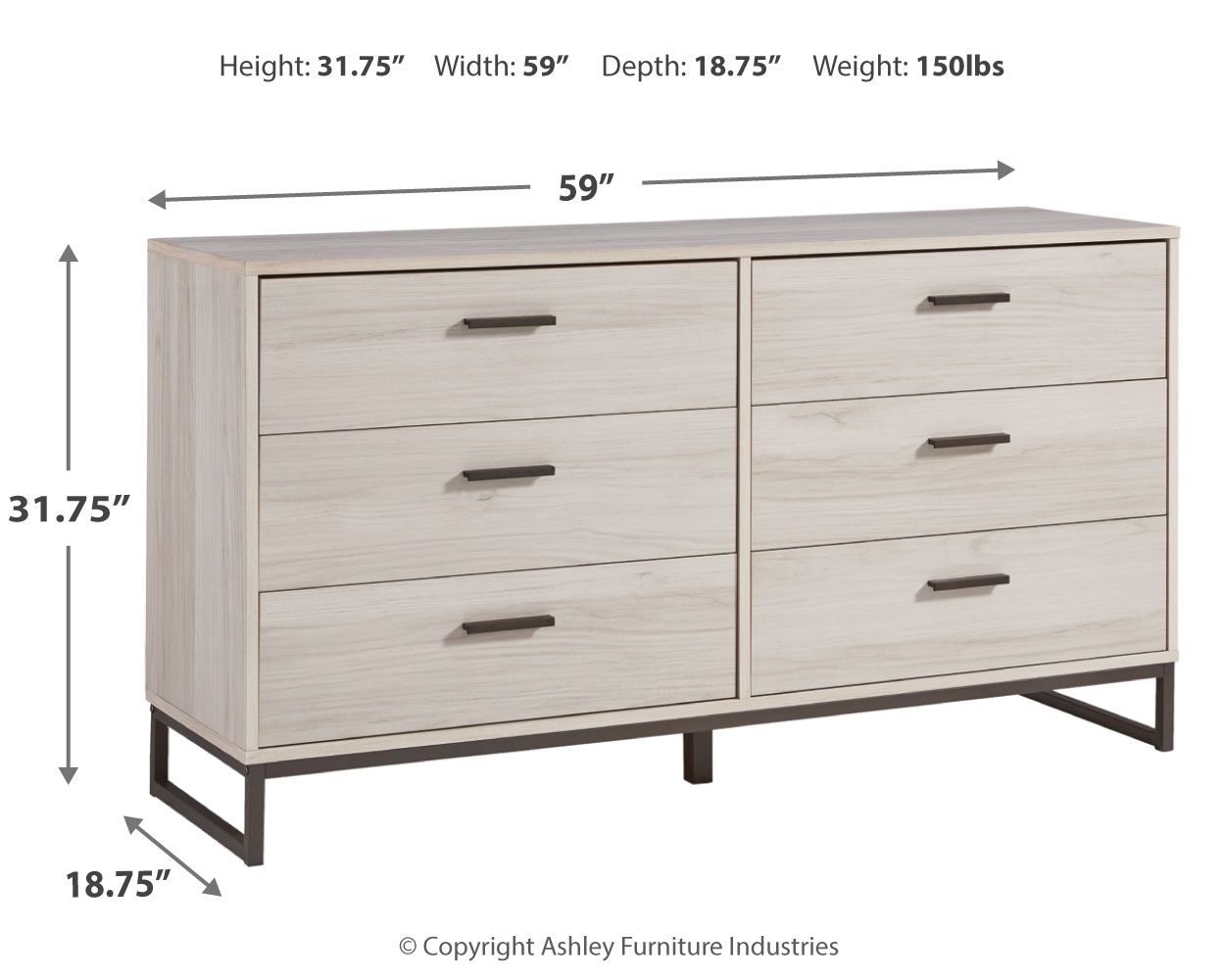 Socalle - Six Drawer Dresser