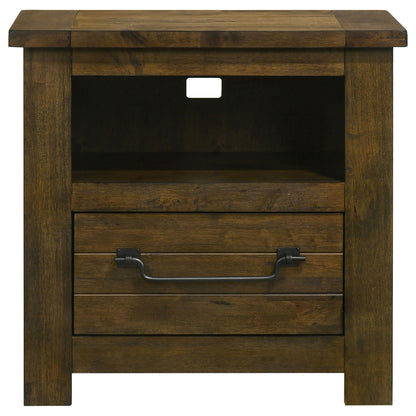 Doherty 1-drawer Nightstand Bedside Table Rustic Brown