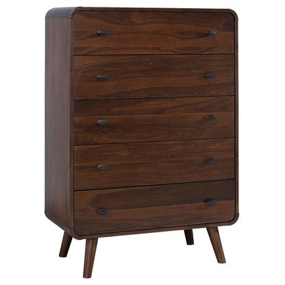 Robyn 5-drawer Bedroom Chest of Drawers Dark Walnut