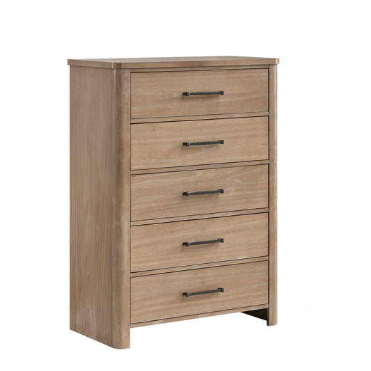 Anika - 5 Drawer Chest - Natural / Brown