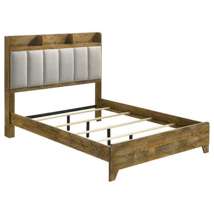 Henderson 57-inch Eastern King Bookcase Panel Bed Medium Oak