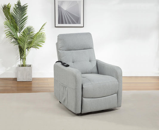 Dayes Upholstered Power Lift Recliner Chair Light Grey
