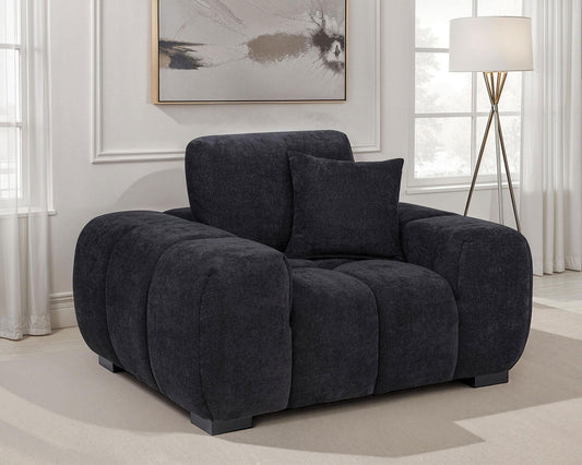 Octavia Upholstered Track Arm Accent Chair Black