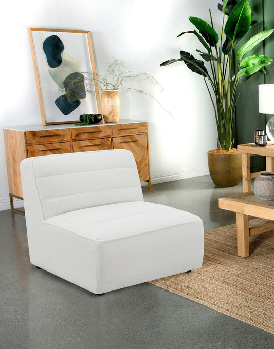 Sunny Upholstered Armless Chair Ivory Sherpa
