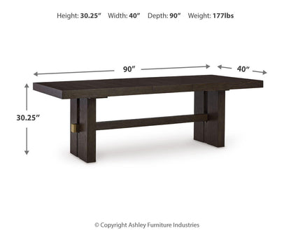 Burkhaus - Rectangular Dining Room Extension Table - Dark Brown