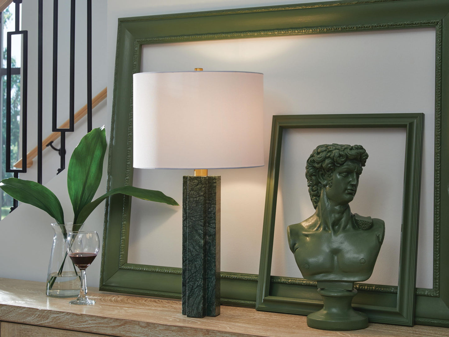 Keegan - Marble Table Lamp - Green