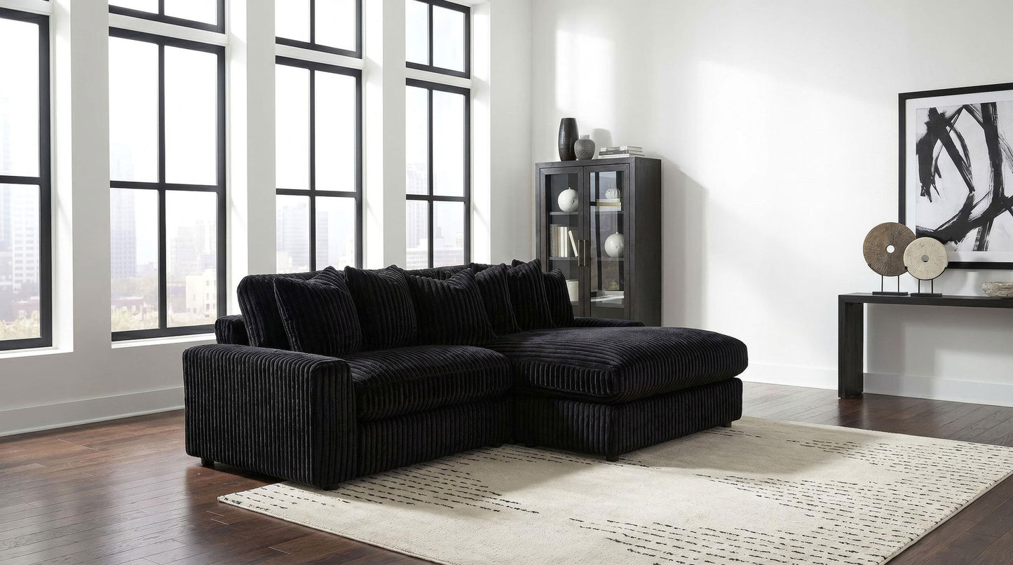 Blaine Upholstered Reversible Chaise Sectional Sofa Black
