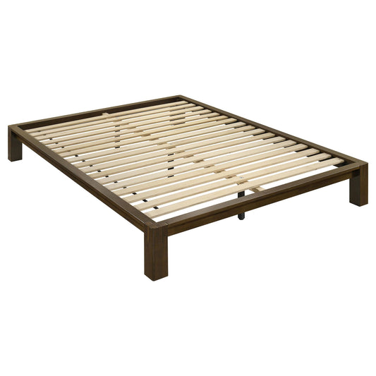 Gislen Queen Easy Assembly Wood Platform Bed Walnut