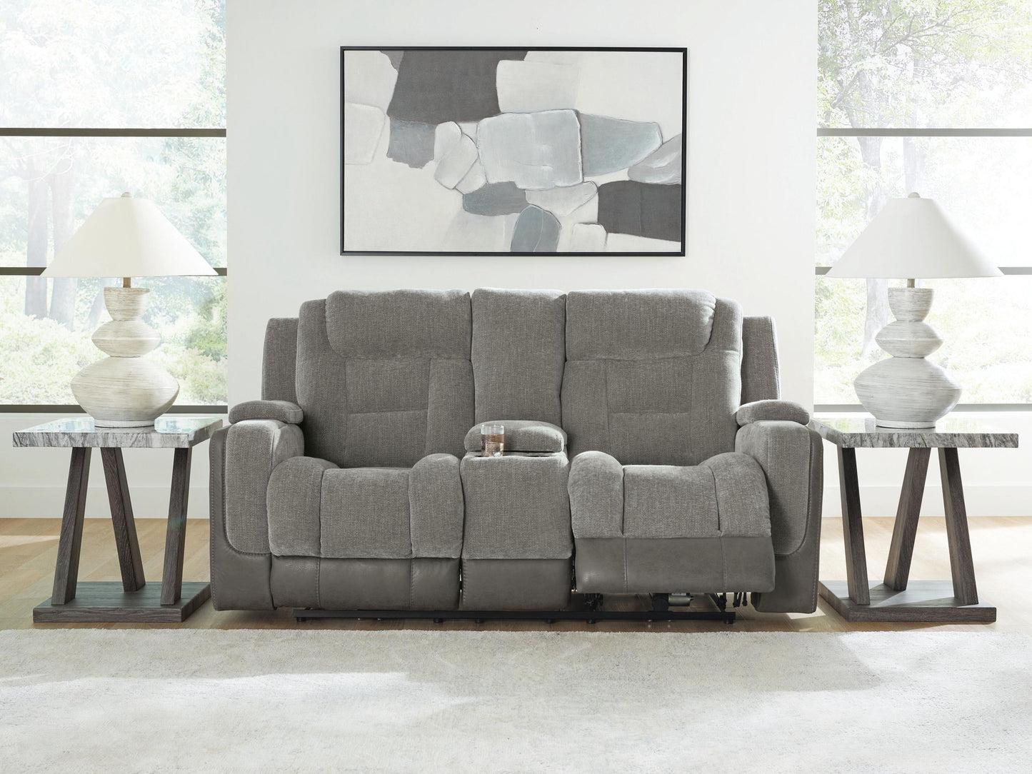 Mixed Motion - Power Reclining Loveseat With Console / Adjustable Headrest