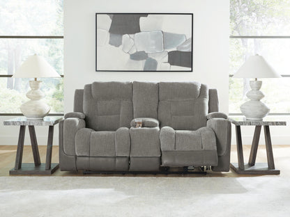 Mixed Motion - Power Reclining Loveseat With Console / Adjustable Headrest