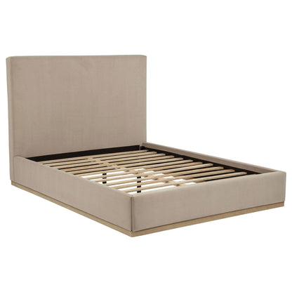 Knox Queen Fabric Upholstered Platform Bed Khaki