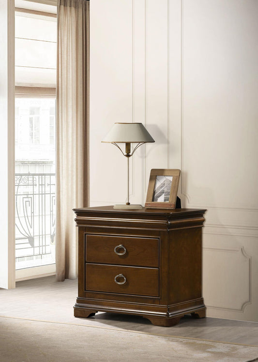 Garland 2-drawer Nightstand Bedside Table Brown Cherry