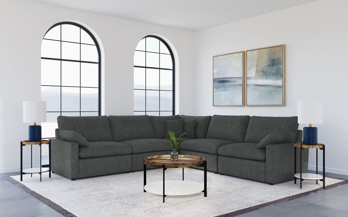 Collins Modular Corner Chair Dark Grey