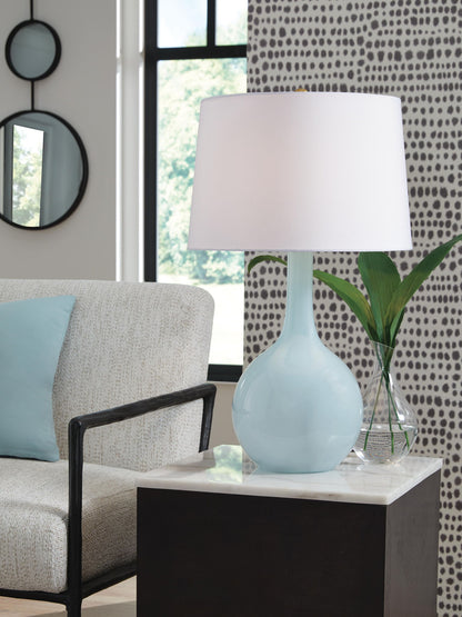Rylanton - Glass Table Lamp - Aqua