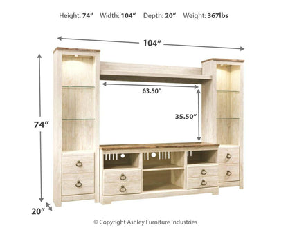 Willowton - Entertainment Center With Fireplace Option