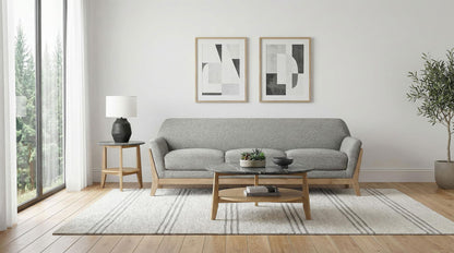 Vaughn Fabric Upholstered Flared Arm Sofa Grey