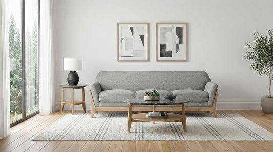 Vaughn Fabric Upholstered Flared Arm Sofa Grey