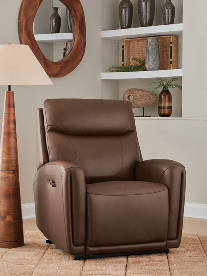 Pincara - Power AutoGlide Recliner With Audio System - Umber