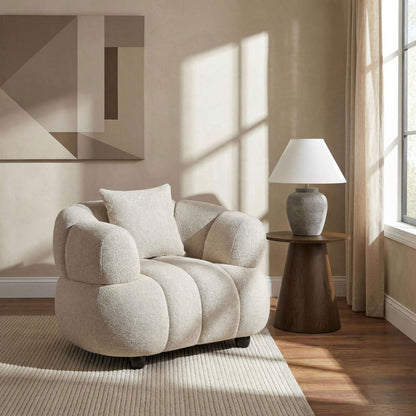 Whitney Contemporary Channel Tufted Woven Fabric Upholstered Accent Chair