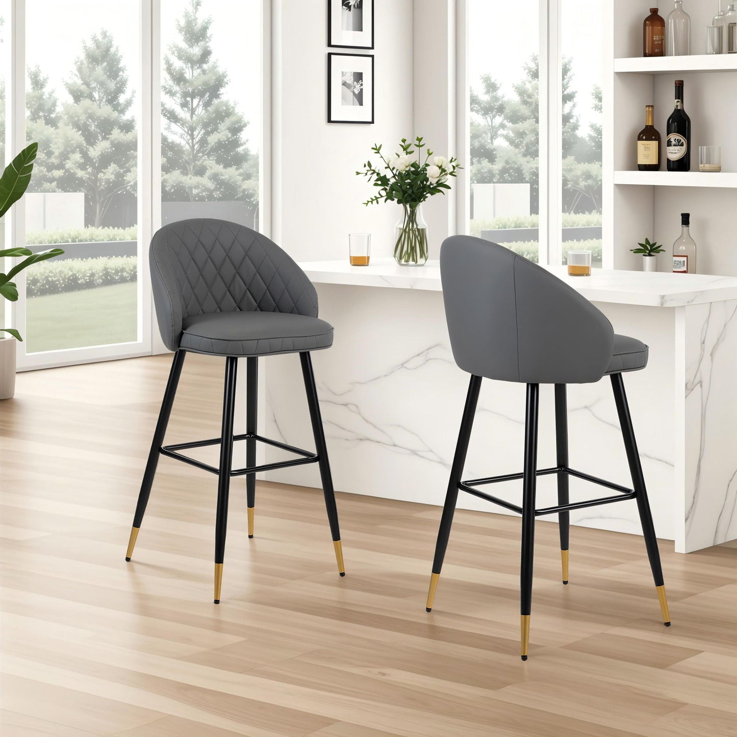 Oliver - Vegan Leather Bar Chair (Set of 2)