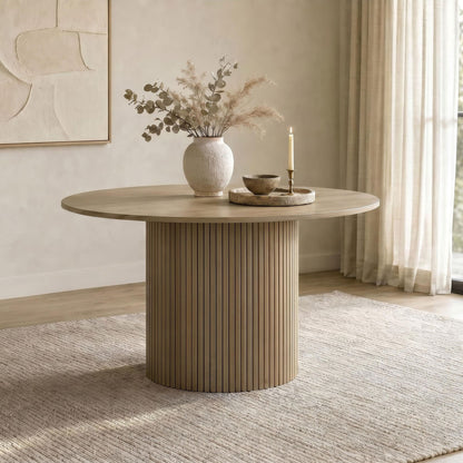 Hamlyn 47-inch Round Wood Dining Room Table Natural Oak
