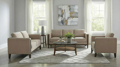 Islington 3-piece Upholstered Panel Arm Sofa Set Taupe