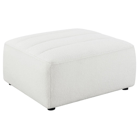 Sunny Square Upholstered Ottoman Ivory Sherpa