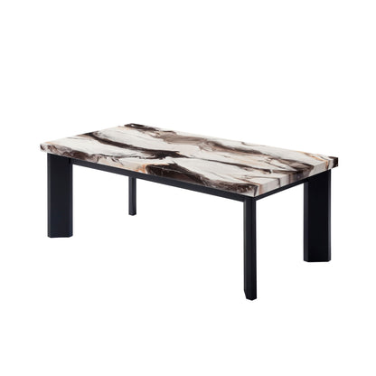 Strata - Faux Marble 3 Piece Occasional Set (1 Coffee & 2 End Tables) - Black / White