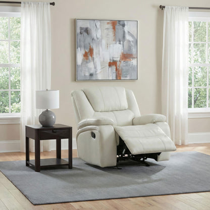 Camila Upholstered Glider Recliner Chair White